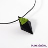 Collier diamant noir avec végétal