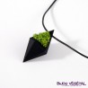 Collier diamant noir avec végétal