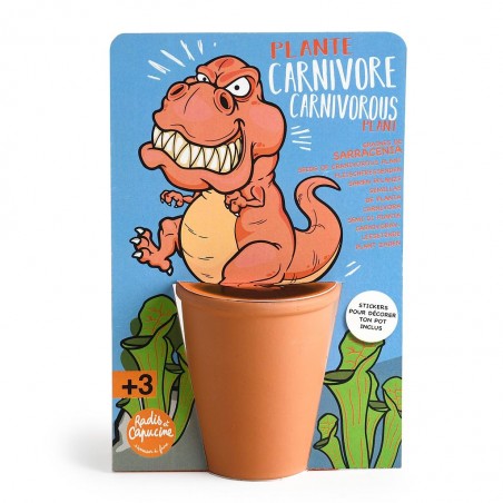 Kit de jardinage T-rex pour enfants plante carnivore