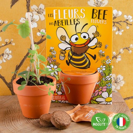 Bee Flowers to sow - Card with pot
