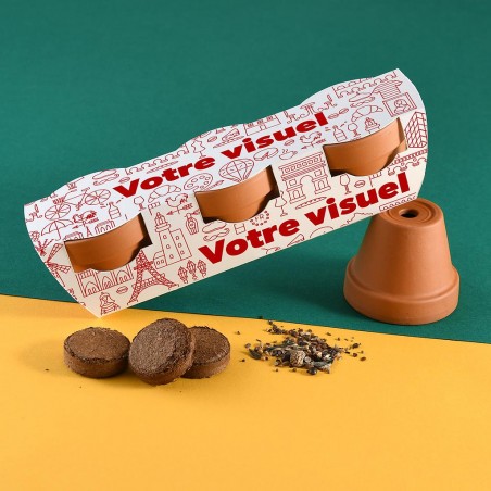 Trio de pots souvenirs - terre cuite
