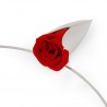 Collier Prestige Tulipe en argent massif avec rose rouge