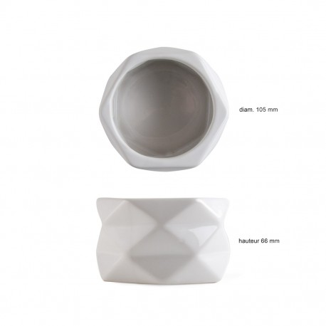 Pot céramique blanc Origami 105 mm