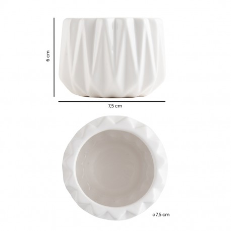 Pot Céramique blanc Origami 75 mm