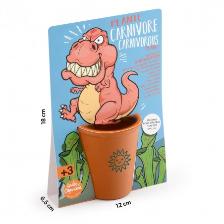 Kit de jardinage T-rex pour enfants plante carnivore