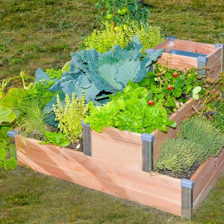 Scolaire - Carré potager Keyhole 2 étages 100x85x54 cm Livraison directe