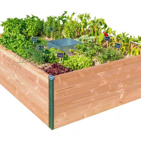 Scolaire - Carré potager bois keyhole complet 120*115*40 Livraison incluse