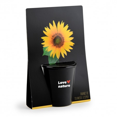 Kit de culture pot black 6 cm - Tournesol