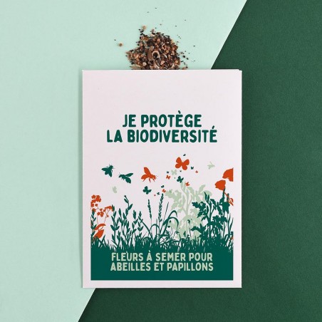 Enveloppe 100 x 150 mm Je protège la biodiversité - Semer pour agir