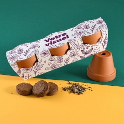 Set trio de pots avec graines