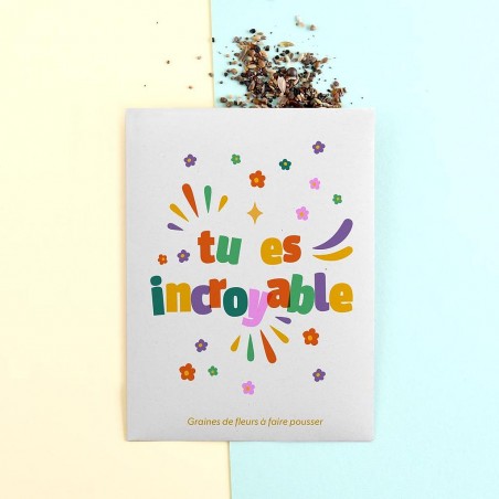 Sachet message 11x16 - Tu es incroyable (Bleuet)