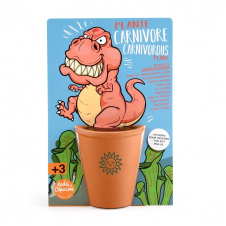 Kit de jardinage T-rex pour enfants plante carnivore