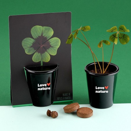Kit de culture pot black 6 cm - Trèfle à 4 feuilles
