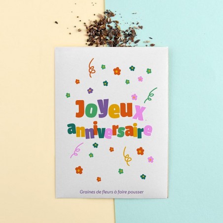 Sachet message 11x16 - Joyeux anniversaire (Pâquerette)