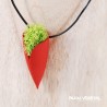 Collier Tulipe rouge avec lichen