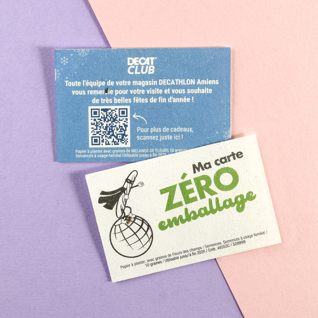 carte en papier de graines